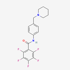 molecular formula C19H17F5N2O B4627960 2,3,4,5,6-五氟-N-[4-(1-哌啶基甲基)苯基]苯甲酰胺 