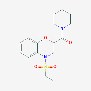 molecular formula C16H22N2O4S B4627972 4-(ethylsulfonyl)-2-(1-piperidinylcarbonyl)-3,4-dihydro-2H-1,4-benzoxazine 