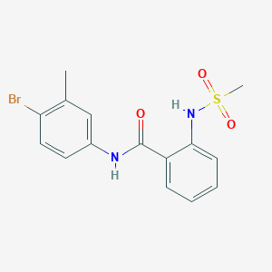 molecular formula C15H15BrN2O3S B4627975 N-(4-溴-3-甲苯基)-2-[(甲磺酰)氨基]苯甲酰胺 