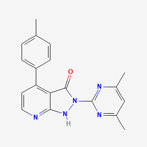molecular formula C19H17N5O B4627984 2-(4,6-二甲基-2-嘧啶基)-4-(4-甲基苯基)-1,2-二氢-3H-吡唑并[3,4-b]吡啶-3-酮 