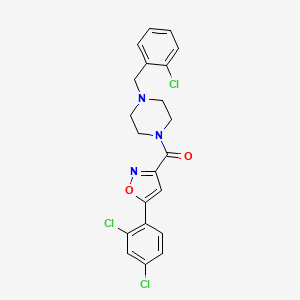 molecular formula C21H18Cl3N3O2 B4628043 1-(2-chlorobenzyl)-4-{[5-(2,4-dichlorophenyl)-3-isoxazolyl]carbonyl}piperazine 