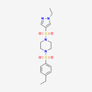 molecular formula C17H24N4O4S2 B4628049 1-[(4-乙基苯基)磺酰基]-4-[(1-乙基-1H-吡唑-4-基)磺酰基]哌嗪 