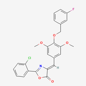 molecular formula C25H19ClFNO5 B4628057 2-(2-chlorophenyl)-4-{4-[(3-fluorobenzyl)oxy]-3,5-dimethoxybenzylidene}-1,3-oxazol-5(4H)-one 
