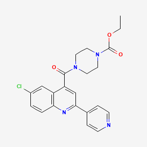 molecular formula C22H21ClN4O3 B4628070 4-{[6-氯-2-(4-吡啶基)-4-喹啉基]羰基}-1-哌嗪羧酸乙酯 