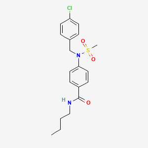 molecular formula C19H23ClN2O3S B4628076 N-butyl-4-[(4-chlorobenzyl)(methylsulfonyl)amino]benzamide 