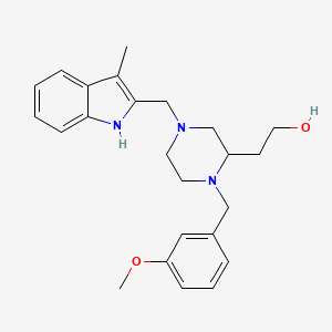 molecular formula C24H31N3O2 B4628086 2-{1-(3-甲氧基苄基)-4-[(3-甲基-1H-吲哚-2-基)甲基]-2-哌嗪基}乙醇 