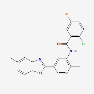 molecular formula C22H16BrClN2O2 B4628092 5-溴-2-氯-N-[2-甲基-5-(5-甲基-1,3-苯并恶唑-2-基)苯基]苯甲酰胺 