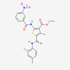 molecular formula C24H23N3O6S B4628098 ethyl 5-{[(2,4-dimethylphenyl)amino]carbonyl}-4-methyl-2-[(3-nitrobenzoyl)amino]-3-thiophenecarboxylate 