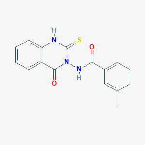 molecular formula C16H13N3O2S B4628141 N-(2-巯基-4-氧代-3(4H)-喹唑啉基)-3-甲基苯甲酰胺 