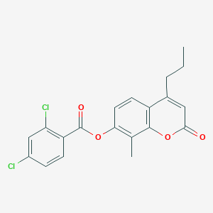 molecular formula C20H16Cl2O4 B4628160 8-甲基-2-氧代-4-丙基-2H-色满-7-基 2,4-二氯苯甲酸酯 