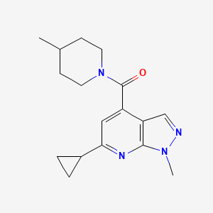 molecular formula C17H22N4O B4628172 6-cyclopropyl-1-methyl-4-[(4-methyl-1-piperidinyl)carbonyl]-1H-pyrazolo[3,4-b]pyridine 