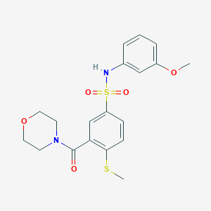 N-(3-methoxyphenyl)-4-(methylthio)-3-(4-morpholinylcarbonyl)benzenesulfonamide