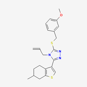 molecular formula C22H25N3OS2 B4628197 4-烯丙基-3-[(3-甲氧基苄基)硫代]-5-(6-甲基-4,5,6,7-四氢-1-苯并噻吩-3-基)-4H-1,2,4-三唑 