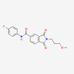 molecular formula C19H17FN2O4 B4628205 N-(4-氟苯基)-2-(3-甲氧基丙基)-1,3-二氧代-5-异吲哚啉甲酰胺 