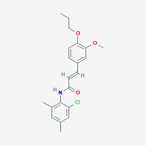 molecular formula C21H24ClNO3 B4628215 N-(2-chloro-4,6-dimethylphenyl)-3-(3-methoxy-4-propoxyphenyl)acrylamide 