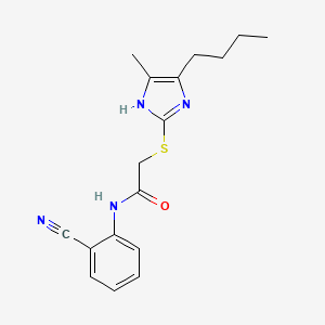 2-[(5-butyl-4-methyl-1H-imidazol-2-yl)thio]-N-(2-cyanophenyl)acetamide