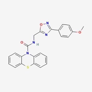 molecular formula C23H18N4O3S B4628226 N-{[3-(4-甲氧基苯基)-1,2,4-恶二唑-5-基]甲基}-10H-吩噻嗪-10-甲酰胺 
