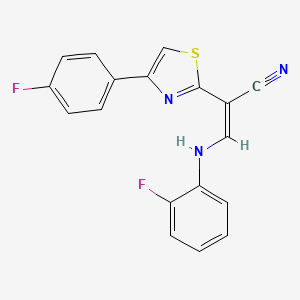 molecular formula C18H11F2N3S B4628229 3-[(2-fluorophenyl)amino]-2-[4-(4-fluorophenyl)-1,3-thiazol-2-yl]acrylonitrile 