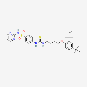 molecular formula C31H43N5O3S2 B4628271 4-{[({4-[2,4-双(1,1-二甲基丙基)苯氧基]丁基}氨基)碳硫酰]氨基}-N-2-嘧啶基苯磺酰胺 