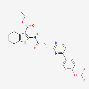 ethyl 2-{[({4-[4-(difluoromethoxy)phenyl]-2-pyrimidinyl}thio)acetyl]amino}-4,5,6,7-tetrahydro-1-benzothiophene-3-carboxylate