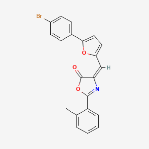 molecular formula C21H14BrNO3 B4628305 4-{[5-(4-bromophenyl)-2-furyl]methylene}-2-(2-methylphenyl)-1,3-oxazol-5(4H)-one 
