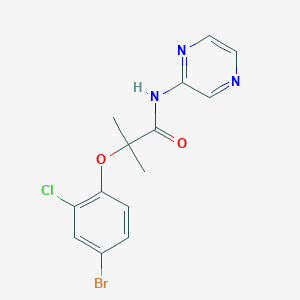 molecular formula C14H13BrClN3O2 B4628322 2-(4-bromo-2-chlorophenoxy)-2-methyl-N-2-pyrazinylpropanamide 