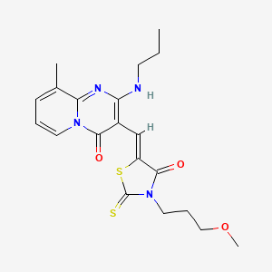molecular formula C20H24N4O3S2 B4628335 3-{[3-(3-methoxypropyl)-4-oxo-2-thioxo-1,3-thiazolidin-5-ylidene]methyl}-9-methyl-2-(propylamino)-4H-pyrido[1,2-a]pyrimidin-4-one 