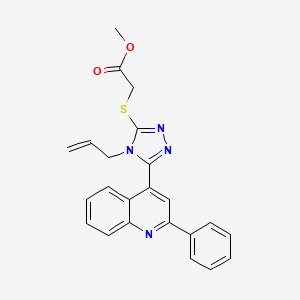 molecular formula C23H20N4O2S B4628343 methyl {[4-allyl-5-(2-phenyl-4-quinolinyl)-4H-1,2,4-triazol-3-yl]thio}acetate 