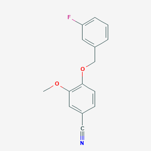 molecular formula C15H12FNO2 B4628354 4-[(3-fluorobenzyl)oxy]-3-methoxybenzonitrile 