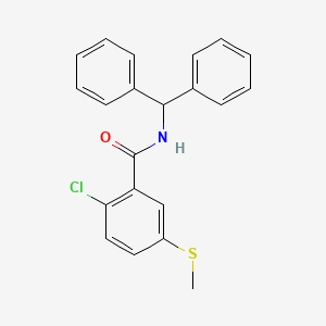 molecular formula C21H18ClNOS B4628365 2-chloro-N-(diphenylmethyl)-5-(methylthio)benzamide 