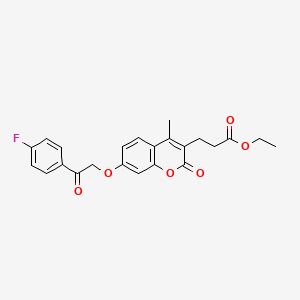 molecular formula C23H21FO6 B4628381 ethyl 3-{7-[2-(4-fluorophenyl)-2-oxoethoxy]-4-methyl-2-oxo-2H-chromen-3-yl}propanoate 