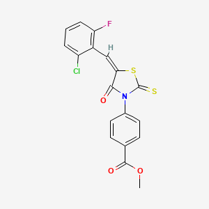 molecular formula C18H11ClFNO3S2 B4628382 methyl 4-[5-(2-chloro-6-fluorobenzylidene)-4-oxo-2-thioxo-1,3-thiazolidin-3-yl]benzoate 