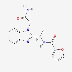 molecular formula C16H16N4O3 B4628408 N-{1-[1-(2-氨基-2-氧代乙基)-1H-苯并咪唑-2-基]乙基}-2-呋喃酰胺 