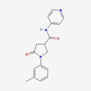 1-(3-methylphenyl)-5-oxo-N-4-pyridinyl-3-pyrrolidinecarboxamide