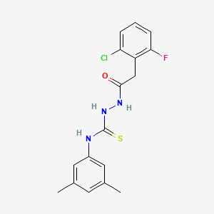 molecular formula C17H17ClFN3OS B4628436 2-[(2-chloro-6-fluorophenyl)acetyl]-N-(3,5-dimethylphenyl)hydrazinecarbothioamide 