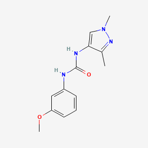 molecular formula C13H16N4O2 B4628442 N-(1,3-二甲基-1H-吡唑-4-基)-N'-(3-甲氧基苯基)脲 