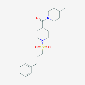 molecular formula C21H32N2O3S B4628451 4-甲基-1-({1-[(3-苯丙基)磺酰基]-4-哌啶基}羰基)哌啶 