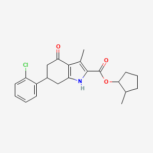 molecular formula C22H24ClNO3 B4628455 2-methylcyclopentyl 6-(2-chlorophenyl)-3-methyl-4-oxo-4,5,6,7-tetrahydro-1H-indole-2-carboxylate 