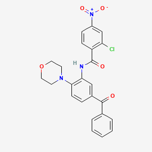 molecular formula C24H20ClN3O5 B4628481 N-[5-苯甲酰基-2-(4-吗啉基)苯基]-2-氯-4-硝基苯甲酰胺 