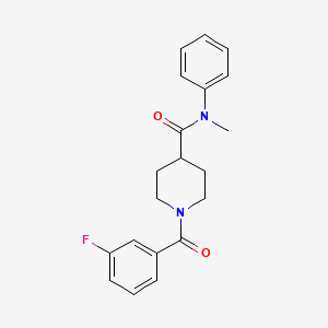 molecular formula C20H21FN2O2 B4628488 1-(3-fluorobenzoyl)-N-methyl-N-phenyl-4-piperidinecarboxamide 
