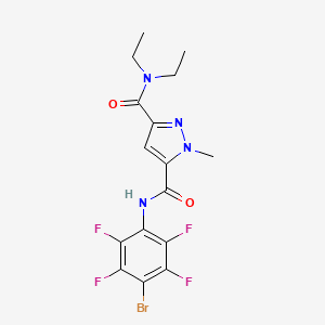 molecular formula C16H15BrF4N4O2 B4628505 N~5~-(4-bromo-2,3,5,6-tetrafluorophenyl)-N~3~,N~3~-diethyl-1-methyl-1H-pyrazole-3,5-dicarboxamide 
