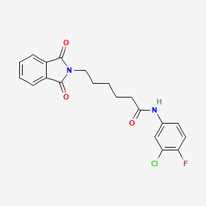 molecular formula C20H18ClFN2O3 B4628542 N-(3-氯-4-氟苯基)-6-(1,3-二氧代-1,3-二氢-2H-异吲哚-2-基)己酰胺 