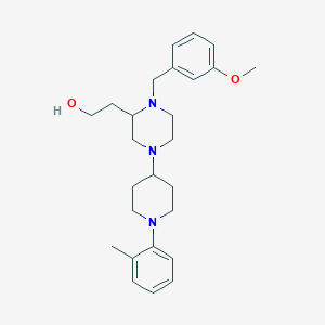 molecular formula C26H37N3O2 B4628548 2-{1-(3-methoxybenzyl)-4-[1-(2-methylphenyl)-4-piperidinyl]-2-piperazinyl}ethanol 
