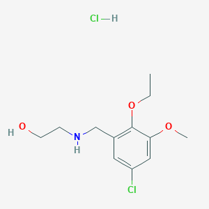 molecular formula C12H19Cl2NO3 B4628550 2-[(5-氯-2-乙氧基-3-甲氧基苄基)氨基]乙醇盐酸盐 