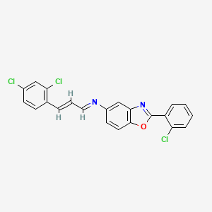 molecular formula C22H13Cl3N2O B4628571 2-(2-chlorophenyl)-N-[3-(2,4-dichlorophenyl)-2-propen-1-ylidene]-1,3-benzoxazol-5-amine 