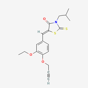 molecular formula C19H21NO3S2 B4628585 5-[3-乙氧基-4-(2-炔丙-1-氧基)苄叉]-3-异丁基-2-硫代-1,3-噻唑烷-4-酮 