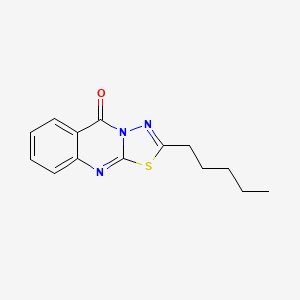 molecular formula C14H15N3OS B4628615 2-戊基-5H-[1,3,4]噻二唑并[2,3-b]喹唑啉-5-酮 