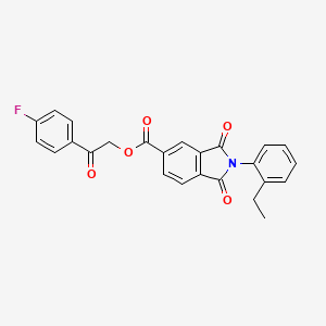 molecular formula C25H18FNO5 B4628640 2-(4-氟苯基)-2-氧代乙基 2-(2-乙基苯基)-1,3-二氧代-5-异吲哚啉羧酸酯 
