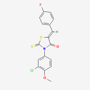 molecular formula C17H11ClFNO2S2 B4628644 3-(3-chloro-4-methoxyphenyl)-5-(4-fluorobenzylidene)-2-thioxo-1,3-thiazolidin-4-one 