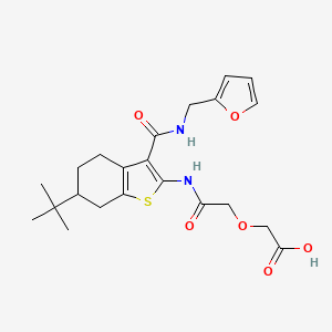 molecular formula C22H28N2O6S B4628648 {2-[(6-tert-butyl-3-{[(2-furylmethyl)amino]carbonyl}-4,5,6,7-tetrahydro-1-benzothien-2-yl)amino]-2-oxoethoxy}acetic acid 